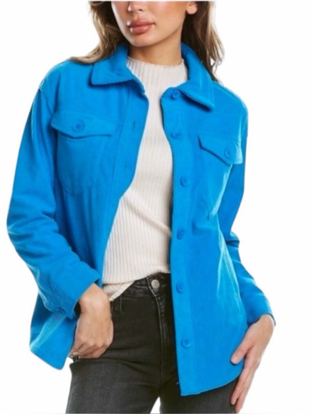 Avec Les Filles Bright Blue Corduroy Jacket